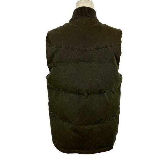 Gap Down Filled Puffer Vest Canvas Cotton Shell Nylon Lining Green Men’s Size XS - Picture 6 of 14